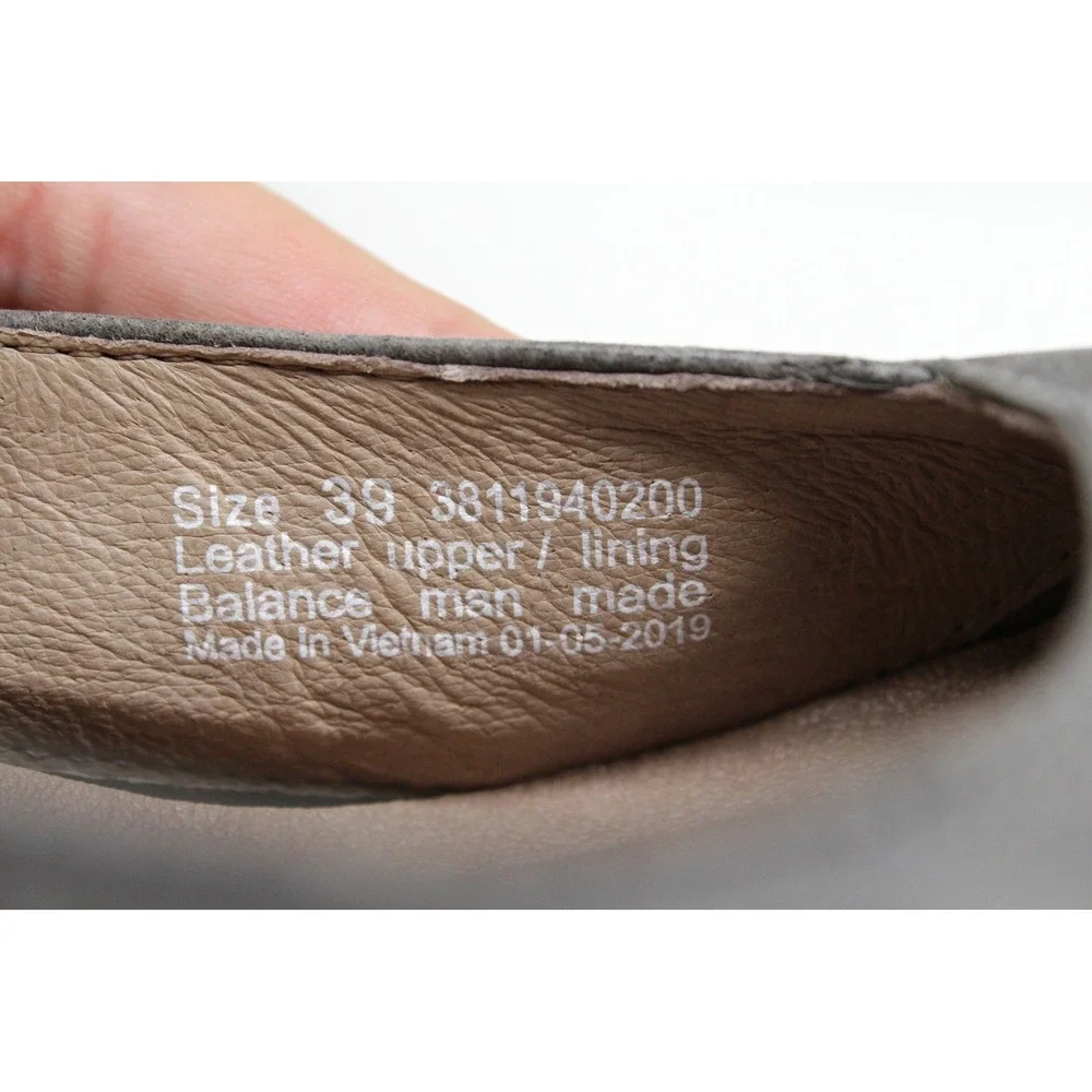 Dansko Roxanne Womens Size 39 Grey Leather Mary Jane Block Heel Pumps